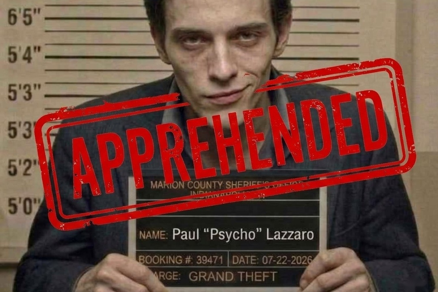 Case file 05 &mdash; suspect Paul Lazzaro &mdash; apprehended